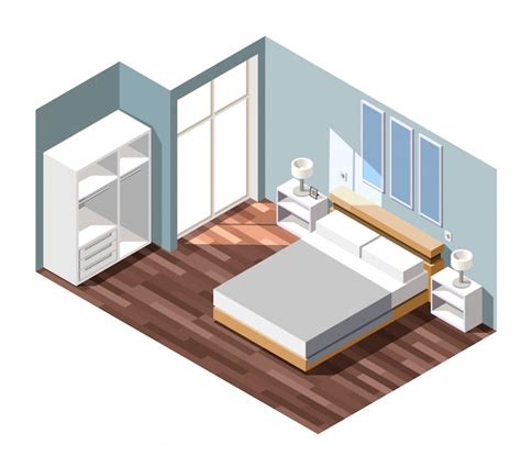 Escena Isom Trica Interior Del Dormitorio Vector Gratis