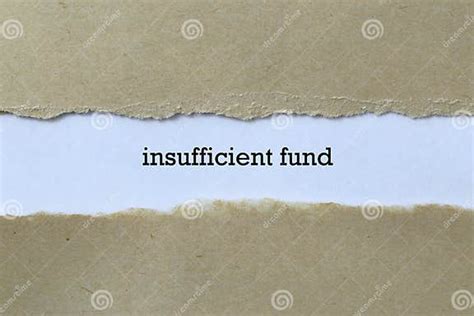 Insufficient Fund On White Paper Stock Image Image Of Bankrupt