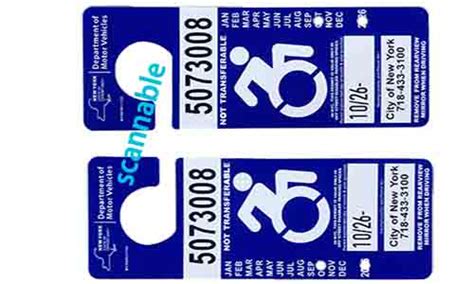 New York Handicap Parking Permit ScannableCards