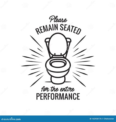Please Remain Seated Bathroom Poster Vector Illustration Stock Vector