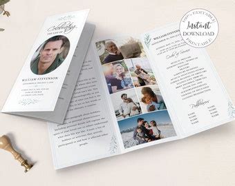 Tri Fold Funeral Program Template Collection