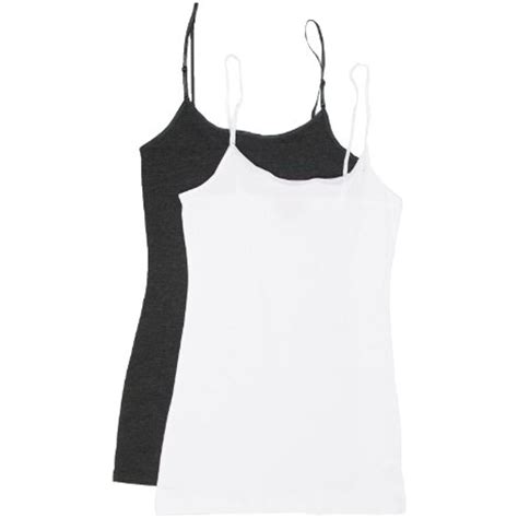 2 Pack Zenana Womens Basic Tank Tops Charcoal White Tank Top