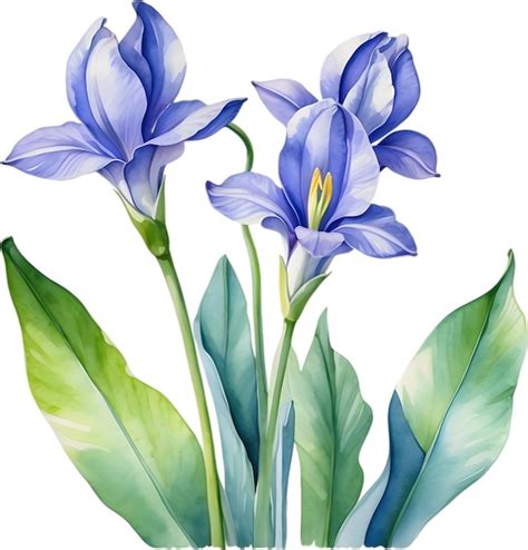 Premium PSD Watercolor Painting Of A Water Hyacinth Flower