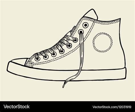 Sport shoes sketch Royalty Free Vector Image - VectorStock