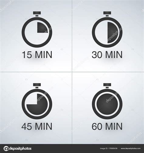 Every 15 Minutes Timer Set Stock Vector Image By ©kyryloff 176990436