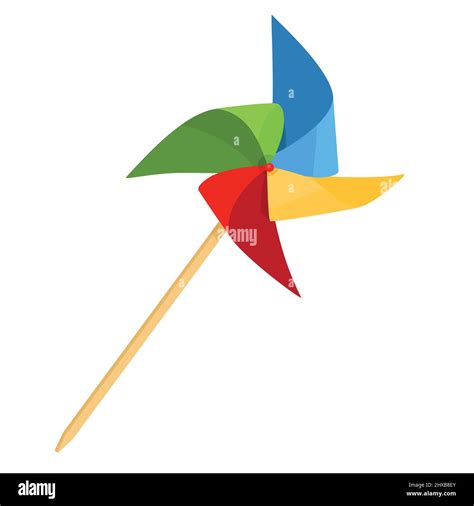 Windmill Pinwheel Toy Isolated On White Background Vector Stock Vector