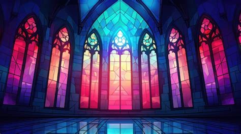 Premium Ai Image A Painting Of Stained Glass Windows With The Words The Word On The Bottom