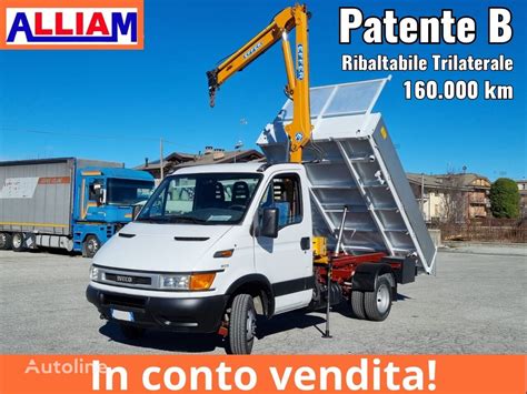 IVECO Daily 35C11 Ribaltabile Trilaterale Gru Effer 28 1S Kipper LKW