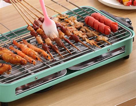 Portable Electric Grill Electric Barbecue Grill Indoor Hot Pot Chafing Dish Large Capacity