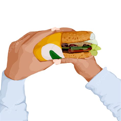 Subway Hands Holding Subway Sandwich Hand Food Png Transparent