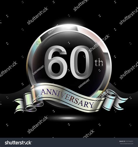 Vektor Stok Th Silver Anniversary Logo Vector Celebration Tanpa