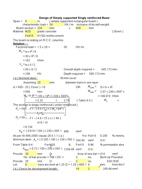 Beam Design | PDF | Beam (Structure) | Concrete