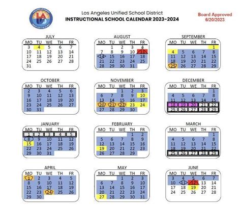 Lausd School Calendar Paola Annamarie