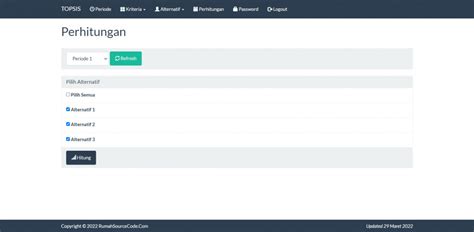 Source Code SPK Metode TOPSIS Periode Codeigniter TugasAkhir Id