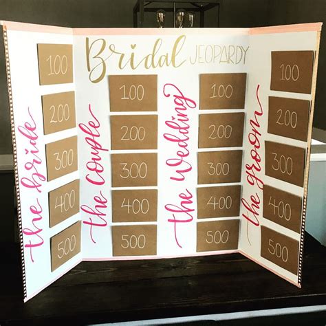 77 Bridal Jeopardy Questions Free Game Included Bridal Shower 101