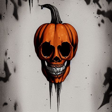 Dibujo punk con cabeza de calabaza calavera espantapájaros Creative