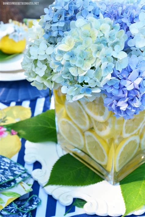 Lemons And Hydrangeas Alfresco Summer Tablescape Hydrangea