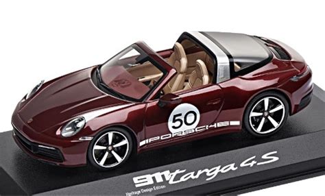 Miniature Porsche 911 1 43 Minichamps Targa 4S Metallise Rouge Dekor No