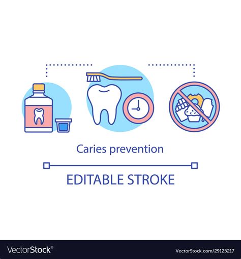 Caries prevention concept icon Royalty Free Vector Image