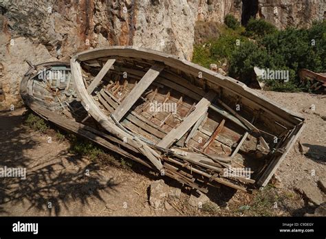 Old Wrecked Wooden Boats Stock Photo Alamy