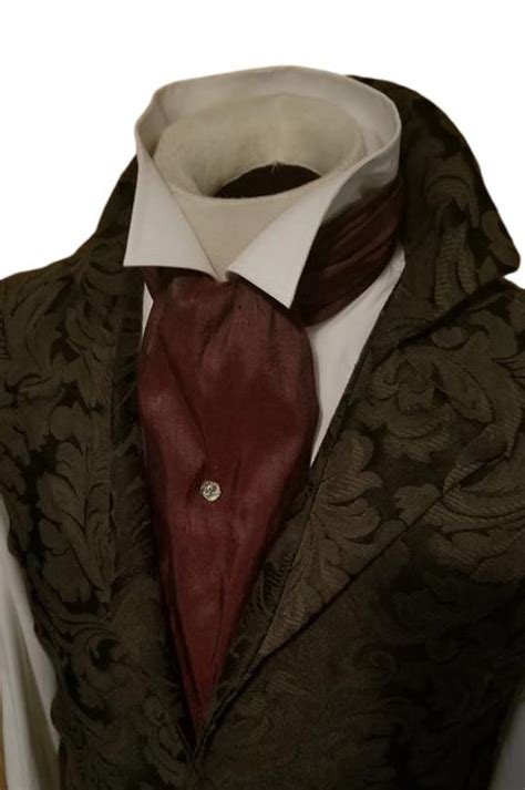 Regency Brummel Victorian Ascot Necktie Tie Cravat Chocolate Etsy In