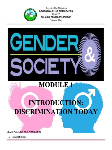 Module 1 Gender Society 1 Pdf