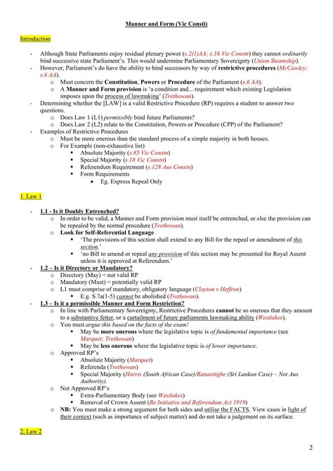 Hd Law2111 Constitutional Law Notes S2 2021 Law2111