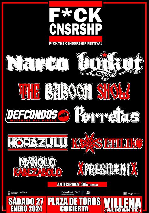 F Ck The Censorship Festival Cartel Entradas Horarios Y Hoteles