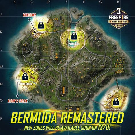 Garena Free Fire reveals two new locations coming to Bermuda map