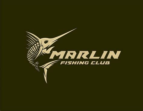 Logotipo Del Club De Pesca Marlin Vector Premium