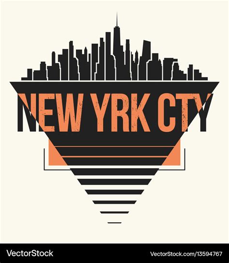 New York City Graphic T Shirt Design Tee Print Vector Image