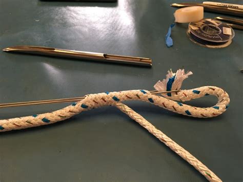 Flemish Eye Splice in a polyester double braid line. - s/v Jedi