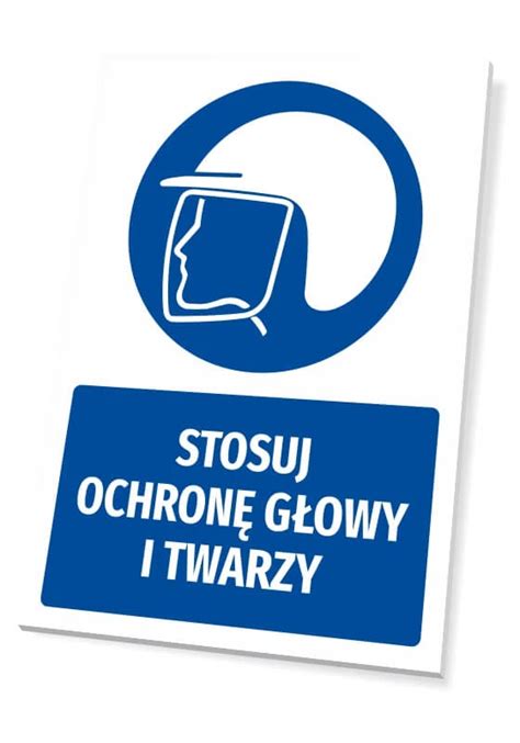 Tabliczka BHP z piktogramem Stosuj ochronę głowy i twarzy sklep