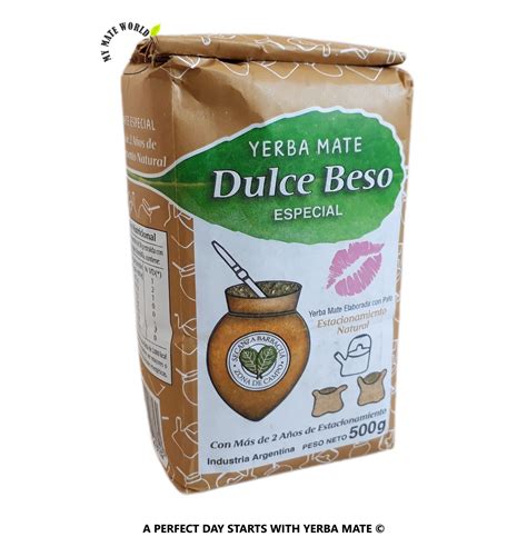 Yerba Mate Dulce Beso Soft Woody Flavor 2 Years Natural Yerba