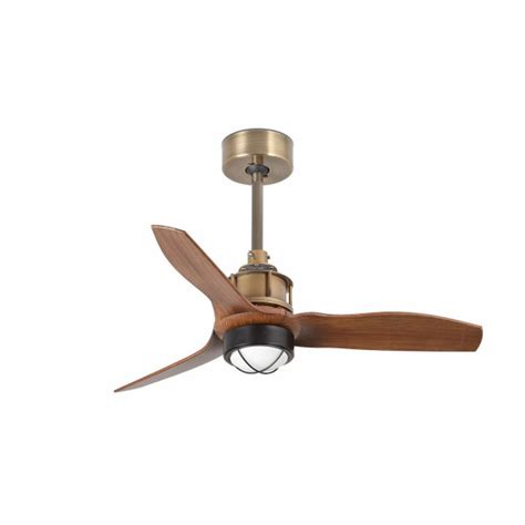 FARO JUST FAN XS DC LED Ventilador De Techo Oro Viejo Madera