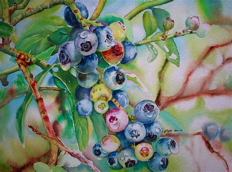 Blueberries Painting By Jelly Starnes Fine Art America