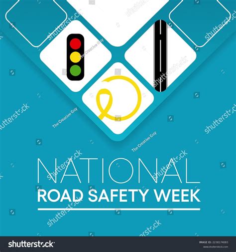 National Road Safety Week Observed Every Stock Vector Royalty Free