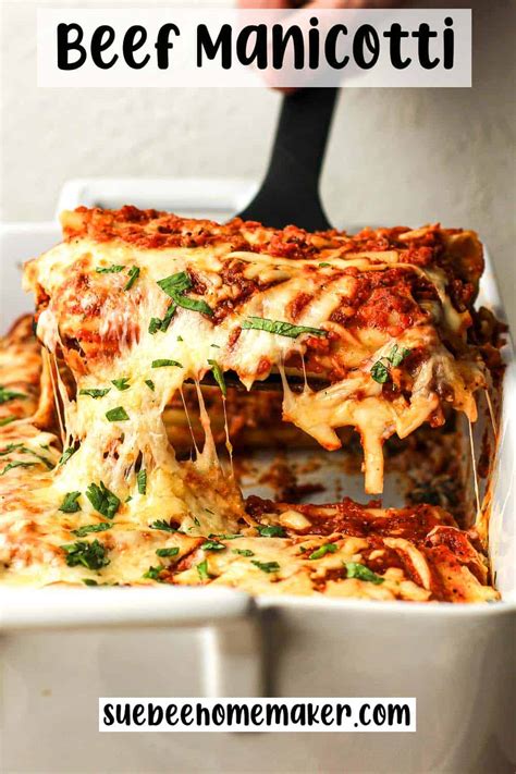 Beef And Cheese Manicotti Suebee Homemaker