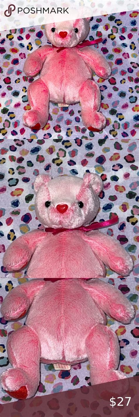 TY Vintage 2001 Valentines Day Bear Romance 6 Stuffed Plush Bear In