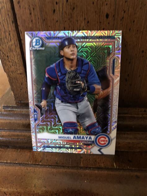 Bowman Chrome Bcp Miguel Amaya Mojo Refractor Chicago Cubs Ebay