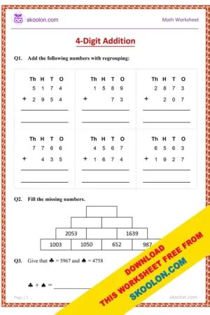 Addition Archives Skoolon Worksheets Library