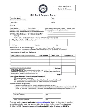 Fillable Online Finserve Byu Gift Card Approval Form Department