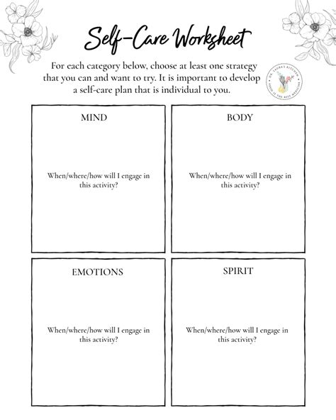 Self Care Worksheets Care Plans Emotions Feelings Self Awareness