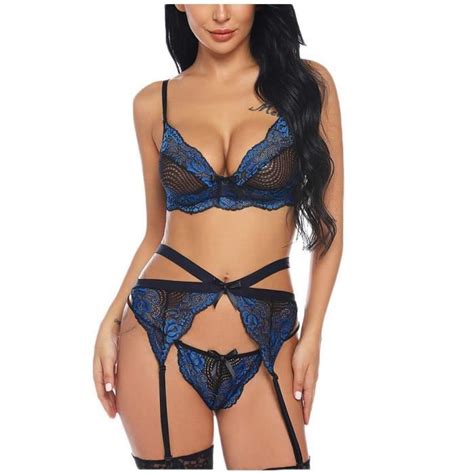 Sexy Femmes Broderie Dentelle Soutien Gorge Lingerie Sexy Avec