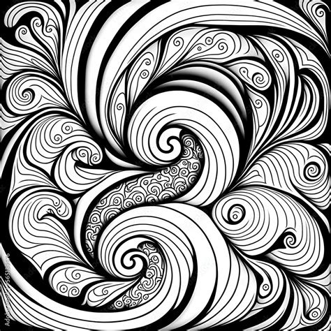 Abstract Swirling Patterns Coloring Book Page For Coloring Book