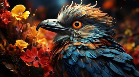 Premium Ai Image Nice Bird Colorful Art Style