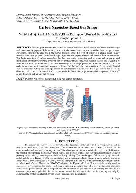 Pdf Carbon Nanotubes Based Gas Sensor