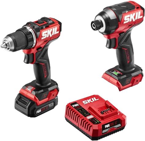 Skil Pwr Core 12 Brushless 12v Compact Drill Driver And Impact Driver Kit Includes 2