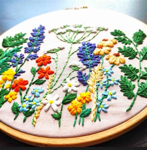 Meadow Embroidery Pattern Pdf Hand Floral Pattern Botanical