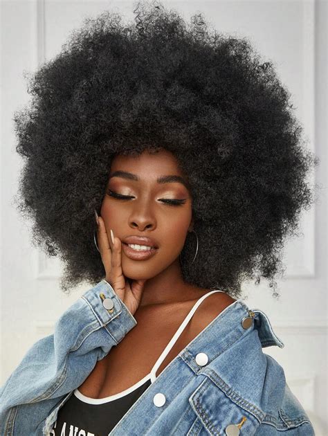 Afro Short Curly Synthetic Wig With Bangs SHEIN USA